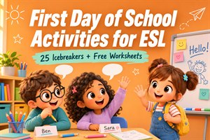 25 First Day of School Activities for ESL Students (Every Level + Free Worksheets)
